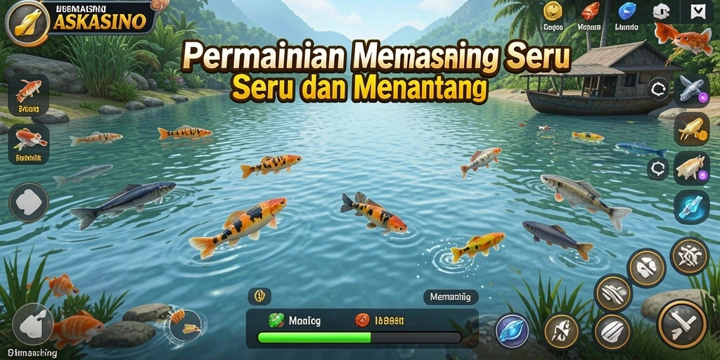 Antarmuka utama ASKASINO yang menampilkan fitur memancing.