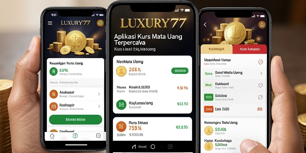 Tampilan antarmuka utama LUXURY777 dengan informasi mata uang terkini.