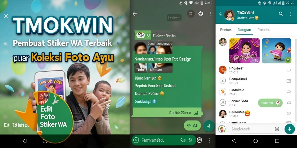 Antarmuka pengguna TMOKWIN yang intuitif untuk membuat stiker WA.