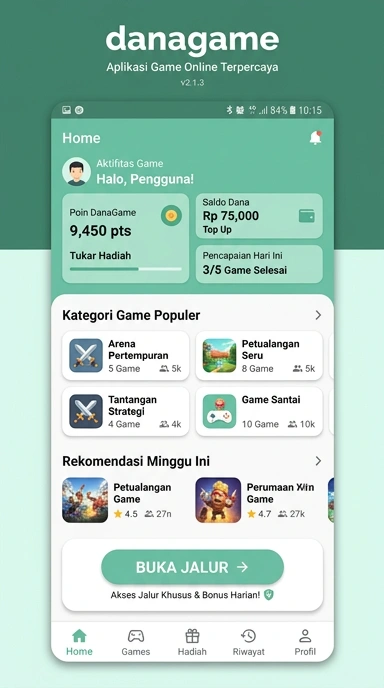 Tampilan link alternatif danagame